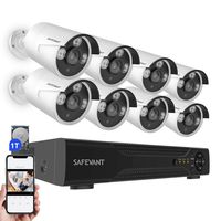 [2020 New] 8 Channel Security Camera System with 1TB Hard Drive,SAFEVANT Home DVR Security Systems with Surveillance Cameras Outdoor Indoor Night Vision Motion Detection