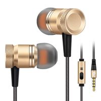 Basic Earbuds Wired, Rythsans Classic Noise Isolating Headphones with Microphone, Durable Metal in Ear Earbuds Earphones for iPhone 6,6s,6s Plus, Ipad, Android Phone,Galaxy(Gold)