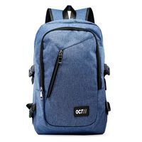 Oct17 Business Laptop Backpack, Slim Anti Theft Computer Bag, Water-resistent Headphone Port, USB Charging Port Fits UNDER 17"-Blue