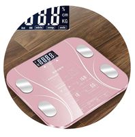 Hot 13 Body Index Electronic Smart Scales Bathroom Body Fat B Mi Scale Digital Human Weight Mi Scales Floor LCD Display,Pink