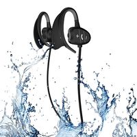 Waterproof Bluetooth Sport Wireless Headset IPX8 Headphones CSR Sweatproof Stereo Earphones Suit for Exercise BT4.1Bluetooth Earbuds with Mic-Black