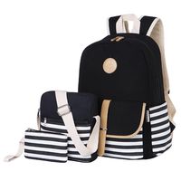 BLUBOON Teens Canvas Backpack Girls School Bags Set Bookbags Shoulder bag Pouch 3 in 1