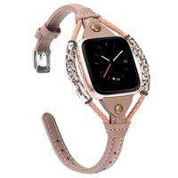 TOYOUTHS Leather Strap Compatible with Fitbit Versa/Versa 2 Bands for Women Slim Genuine Leather Wristbands Replacement Versa Lite/Special Edition Dressy Handmade Accessories Taupe