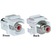 Keystone Insert, White, Recessed RCA Female Coupler (Red RCA)