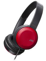 JVC Lightweight Flat Foldable On Ear Colorful Lightweight Headband w Mic, Red (HAS190MR)