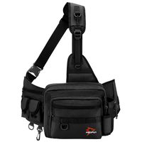 Piscifun Sling Fishing Tackle Bag，Outdoor Fishing Storage Pack，Water-Resistant Fishing Bag Cross Body Sling Bag Black
