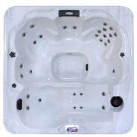 American Spas AM-730LS 6-Person 30-Jet Lounger Spa with Backlit LED Waterfall, 5.5Kw Titanium Heater, Sterling and Smoke