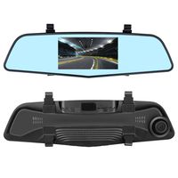 Upgraded - EHOOM Mirror Dash Camera A2, Front View HD Mirror Camera, 4.3" Touch Screen, 4-Lane 140° Wide-Angle View Lens, Car DVR with G-Sensor, Loop Recording, Parking Monitor, Night Vision