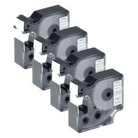 GREENCYCLE 4PK Compatible for Dymo 18445 Industrial 3/4" x 18ft 19mm x 5.5m Vinyl Labels Label Tape Black on White for Rhino 1000 3000 4200 5000 6000 LabelWriter 450 Duo ILP 219 3M PL150 PL200 PL300