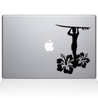 The Decal Guru Surfer Guy Decal Vinyl Sticker, 12" MacBook, Black (1457-MAC-12M-BLA)
