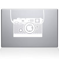 The Decal Guru 2082-MAC-11A-W Vintage Camera Decal Vinyl Sticker, White, 11" MacBook Air