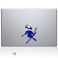 The Decal Guru Skiing Decal Apple Decal Vinyl Sticker, 15" MacBook Pro (2015 & Older Models), Dark Blue (1636-MAC-15P-DB)