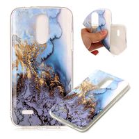 Marble Patterns Design Cover for LG K4 2017, MOIKY Slim Soft Skin Touch Protective in TPU Bumper Gel Case Anti-Scratch Shock Resistant Shell for LG K4 2017 - Blue