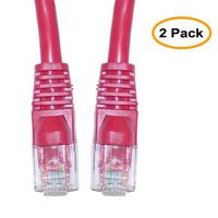14 FT (4.2M) Cat5e Networking Ethernet UTP Crossover Cable, 350Mhz, (14 Feet/4.2 Meters) Cat 5e Snagless Molded Boot Cable Red ED696276 (2 Pack)