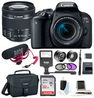Canon T7i Video Creator Kit w/ 18-55mm Lens, Rode Microphone, 32GB Card + Canon SLR Bag, Flash & Supreme Kit