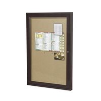 Ghent 2"x 1 1/2"  1-Door Outdoor Enclosed Vinyl Bulletin Board, Shatter Resistant, with Lock, Bronze Aluminum Frame - Caramel (PB121 1/2VX-1 1/21), Made in the USA