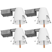 Sunco Lighting 4 Pack 4 Inch Remodel Housing, Air Tight IC Rated Steel Can, 120-277V, TP24 Connector Included for Easy Install - UL & Title 24 Compliant