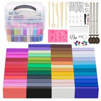 JOYPEA Polymer Clay Starter Kit，50 Colors Oven Bake Clay with 5 Modeling Tools and 68 Accessories, Safe and Nontoxic DIY Baking Clay Blocks Great Gift for Kids