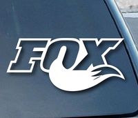 Fox Tail Racing - Vinyl - 5" wide (Color: WHITE) decal laptop tablet skateboard car windows stickers