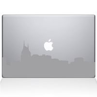 The Decal Guru 2301-MAC-13P-S Nashville City Skyline Decal Vinyl Sticker, 13" MacBook Pro (2015 & Older), Silver