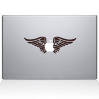 The Decal Guru 0155-MAC-13P-BRO Cherub Angel Wings Vinyl Sticker, 13" Macbook Pro (2015 & older), Brown