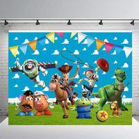 Toy Story Backdrop, for Birthday, Party Supplies, Decorations, Baby Shower, Banner, Babyshower, Photography, Photo Booth Props
