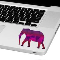 Geo Elephant Laptop Trackpad Sticker 2.5" tall x 4" wide