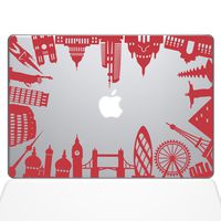 The Decal Guru Around The World Monuments Decal Vinyl Sticker, 15" MacBook Pro (2015 & Older Models), Red (1385-MAC-15P-DR)