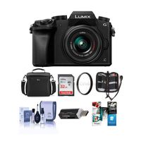 Panasonic LUMIX G7 DMC-G7KS DSLM Mirrorless 4K Camera with 14-42mm Lens Silver w/32GB memory, Bag Accessories Bundle