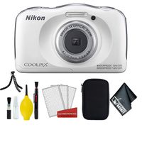 Nikon Coolpix W150 Wi-Fi Rugged Waterproof Digital Camera (White) 13.2 MP Bundle with Carrying Case + More (International Model)