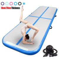 FBSPORT 8inches Thickness airtrack mat 20ft Tumble Track air mat for Gymnastics Training/Home Use/Cheerleading/Yoga/Water with Electric Pump
