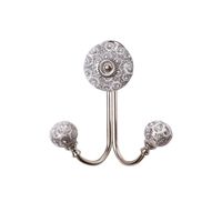 Decoriny Katy Set of 6 Coat and Hat Ceramic and Metal Hooks (Grey and White, Set of 6 Hooks)