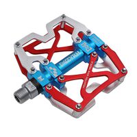 MZYRH Mountain Bike Pedals, Ultra Strong Colorful CNC Machined 9/16" Cycling Sealed 3 Bearing Pedals(Silvery Blue Red 3 Bearings)