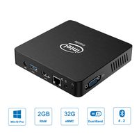Z83-W Mini PC Support Windows 10 Pro Intel Z8350 Fanless Mini Computer 2GB RAM/ 32GB eMMC, HD Graphics, 1000M LAN, Dual Band WiFi, BT4.2, HDMI&VGA Port, Auto Power On