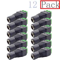12 Pack Female DC Power Cable Jack Adapter Connector Plug Led Strip DIY CCTV Camera System