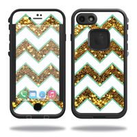 MightySkins Protective Vinyl Skin Decal Compatible with LifeProof fre iPhone 7 Case wrap Cover Sticker Skins Glitter Chevron