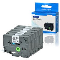 SuperInk 6 Pack Compatible for Brother TZe-FA231 TZe FA231 TZ-FA231 TZFA231 Black on White Fabric Iron-on Tape Cassette (12mmx3m) for Clothes use in P-Touch PT-P750W P700 PT-D210 PT-D600 Label Maker