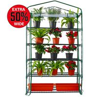 Worth Extra Wide 5 Tier Mini Greenhouse 75'' High x 40'' Long x 19'' Wide, Portable Plant Tower Indoor or Outdoor Plant & Wheatgrass Growing Stand