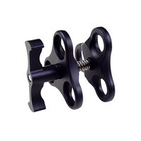 ANO 1 Inch Underwater Ball Clamp 3 Holes Easy Releasing Mounting and Moving Around Clamp for Scuba Diving Video Camera Tray Light Arm System