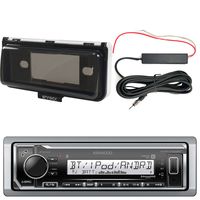 Kenwood Marine Bluetooth MP3 Receiver, Marine Radio Cover - White, Enrock 12 Volt Antenna Booster Kit
