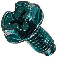 Solid Wire Grounding Hex Head Screw, Green (Pack of 100)