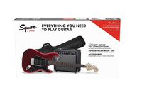 Squier by Fender Affinity Stratocaster Beginner Pack, Laurel Fingerboard, Candy Apple Red, with Gig Bag, Amp, Strap, Cable, Picks, and Fender Play