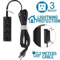 Desktop Power Strip,3 AC Outlets Socket Mounting Power Center,6.5FT Power Strip Heavy Duty Extension Cord,Mountable Under Desk/Table Wall Socket