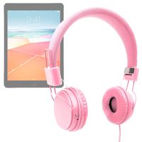 DURAGADGET Pink Ultra-Stylish Kids Fashion Headphones w/Padded Design & Microphone - Suitable for Use with Apple iPad Pro 9.7-Inch (2016) & iPad Pro 12.9-Inch (2015)