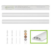 TV Cable Raceway Wall Floor Cord Cover Paintable White Cable Concealer Cable Management Wire Hider Kit for 3 Cables Organizer Self Adhesive Channel 70x20 mm Total Length 66 Inches