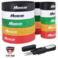 Cable Straps Maxxprime Reusable Cable Ties Straps Hook & Loop Nylon Fastening Wire Organizer for Earbud Headphones Phones Cord Management (Totally 75 ft)