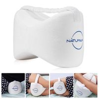 NATUMAX Knee Pillow for Side Sleepers - Sciatica Pain Relief - Back Pain, Leg Pain, Pregnancy, Hip and Joint Pain Memory Foam Leg Pillow + Free Sleep Mask and Ear Plugs - White