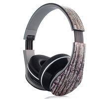 High-Performance Foldable On Ear Headphone with Microphone, 3.5mm Jack, Fashion Design Light Weight Over Ear Headset for Phone/Tablet/PC/Laptop(Bark Pattern)