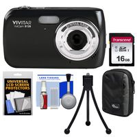 Vivitar ViviCam S126 Digital Camera (Black) with 16GB Card + Case + Tripod + Kit