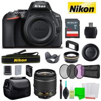 Nikon D5600 24.2MP DSLR Camera AF-P DX 18-55mm Lens Kit + Bag + Battery + SD Card + Accessories Vlogger Mid-Range Bundle